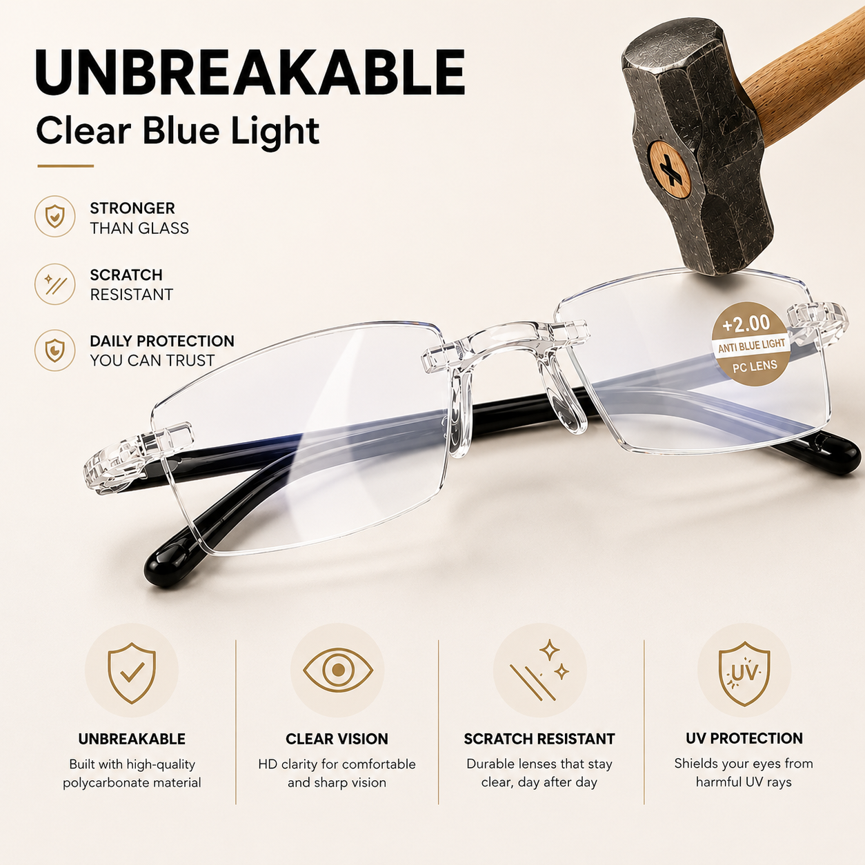 Daily Use Reading Glasses - Buy 1 Get 1 Free